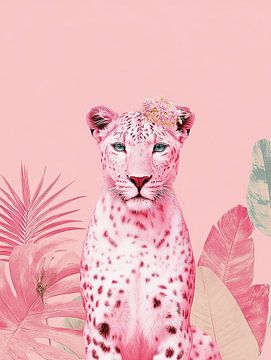 Floral Pink Panther Porträt von Mosaic Dialogue