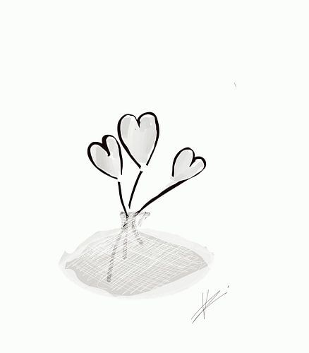 Light grey hearts flower