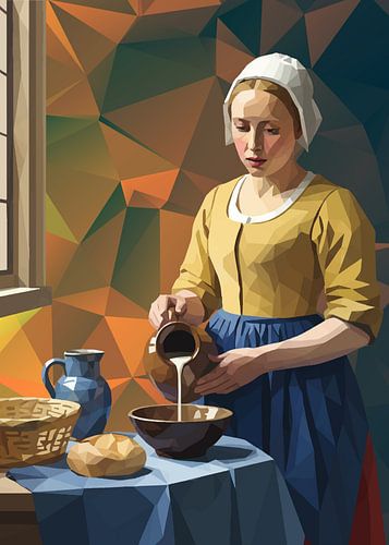 Die Milchmagd Low Poly