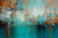 Abstract, turquoise, white and amber