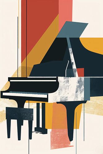 Abstract piano in primaire kleuren