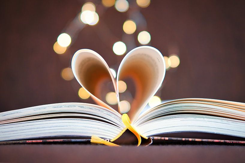 Hartpagina's in een boek met lichte stippen van Martin Köbsch