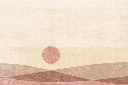 Zacht beige en roze landschap