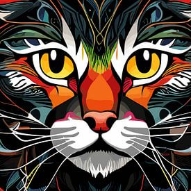 Cat Face Abstract by Wisnu Xiao