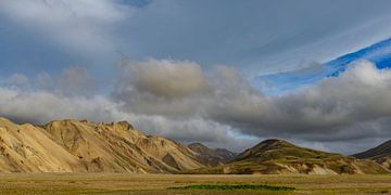 Panoramisch uitzicht langs de Landmannaleið weg naar Fjallabak Natuur van Sjoerd van der Wal
