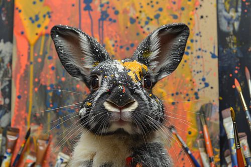 Abstract Konijn met Verf