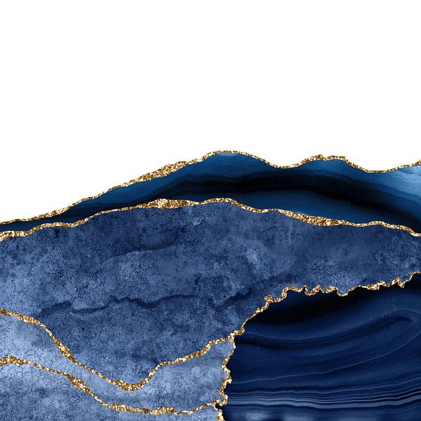 Marineblau &amp; Gold Achatstruktur 24 von Aloke Design
