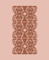 Modern Jugendstil pattern, pink and red
