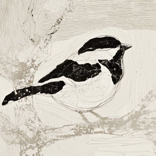 Minimale vogel op tak