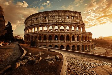 Colosseum Zonsondergang Rome van Art & Soul Creations