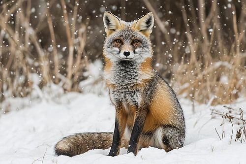 Vos in winterlandschap