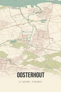 Vintage map of Oosterhout (North Brabant) by Rezona
