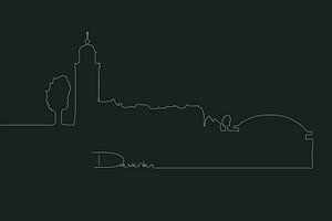 Deventer skyline lijnenspel van Kirtah Designs