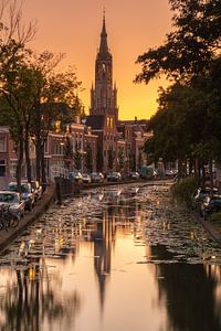 New church Delft at sunset by Ilya Korzelius