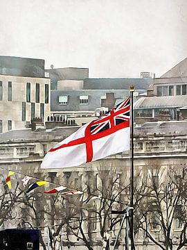 Die weiße Fahne auf der HMS Belfast von Dorothy Berry-Lound