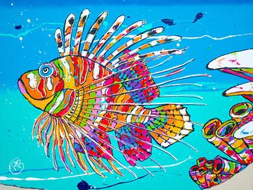 Kleurrijke koraalduivel van Happy Paintings
