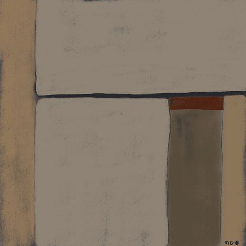 De pijler. Abstract groenhout.