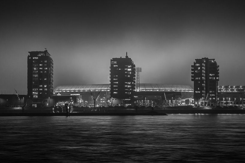 Feyenoord stadion 17 (zwart wit) van John Ouwens