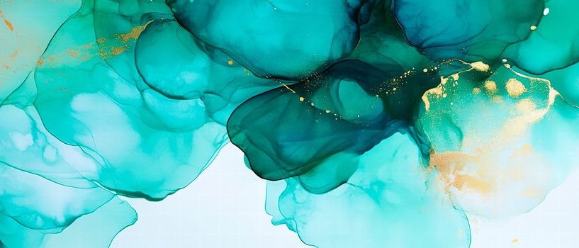 Watercolour with gold accents - Abstract by Poster Art Shop