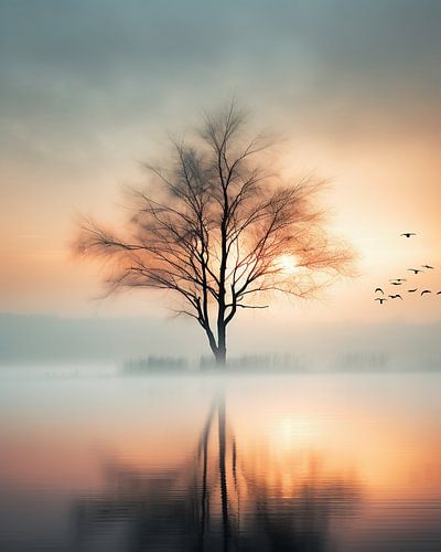 Morgennebel am See