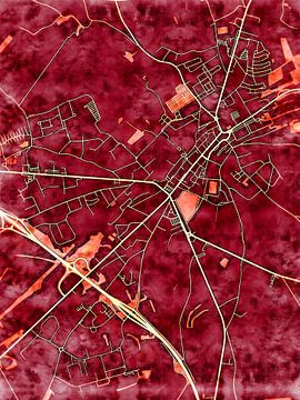 Map of Bastogne with the style 'Amber Autumn' by Maporia