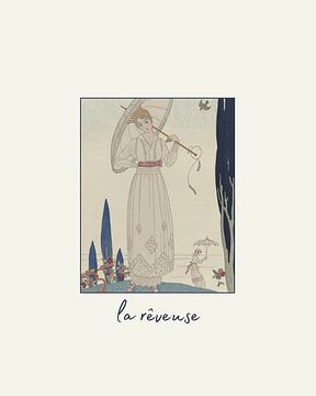 La rêveuse | Girl daydreaming | Historic Art Deco fashion print by NOONY