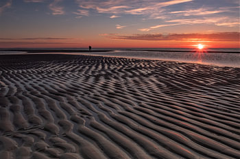 Zonsondergang op Maasvlakte 2 strand