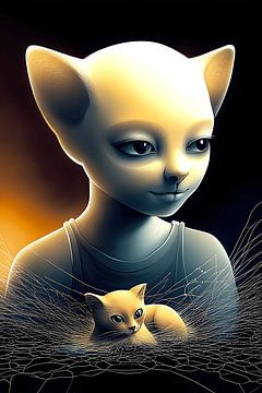 Feline guardians of the web (2/2) by Vythryd Arts
