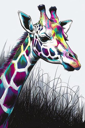 Kleurrijke giraffe illustratie
