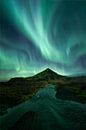 Forte aurore boréale, Islande par Sven Broeckx Aperçu