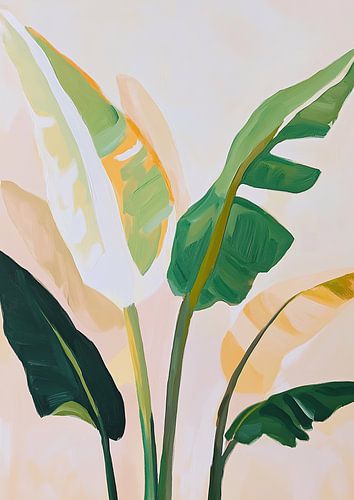 Botanisch Minimalistisch Beige Fauvist Groen