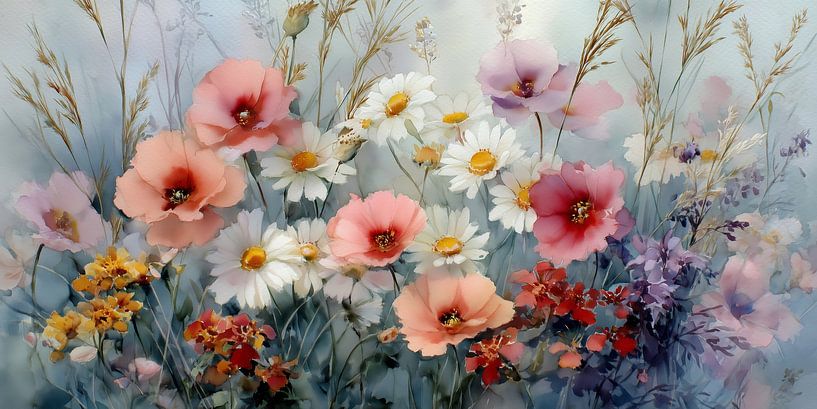 Summer blossoms in watercolour magic by MArt