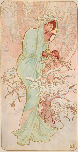 The Seasons 1, Alphonse Mucha by Masterful Masters
