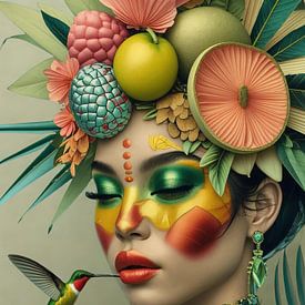 Carnival queen with hummingbird by Sandu Brus ARCANE ART STUDIO