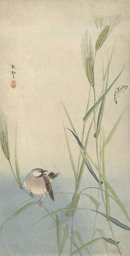 Vogel und Schmetterling des Ohara Koson