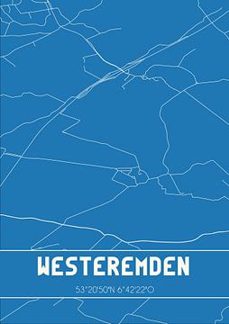 Blauwdruk | Landkaart | Westeremden (Groningen) van Rezona