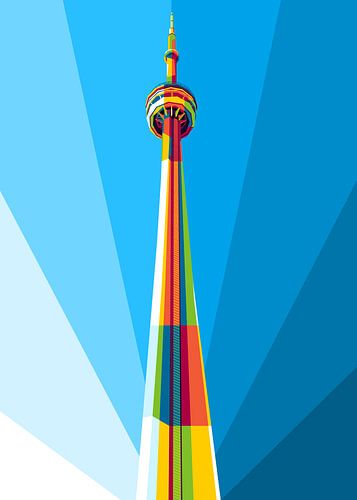 CN Tower Canada in WPAP Illustratie