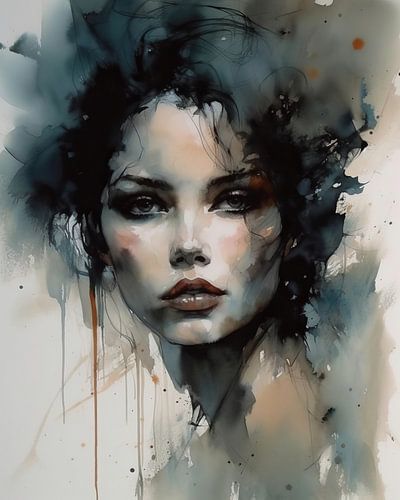 Modern portrait in watercolour