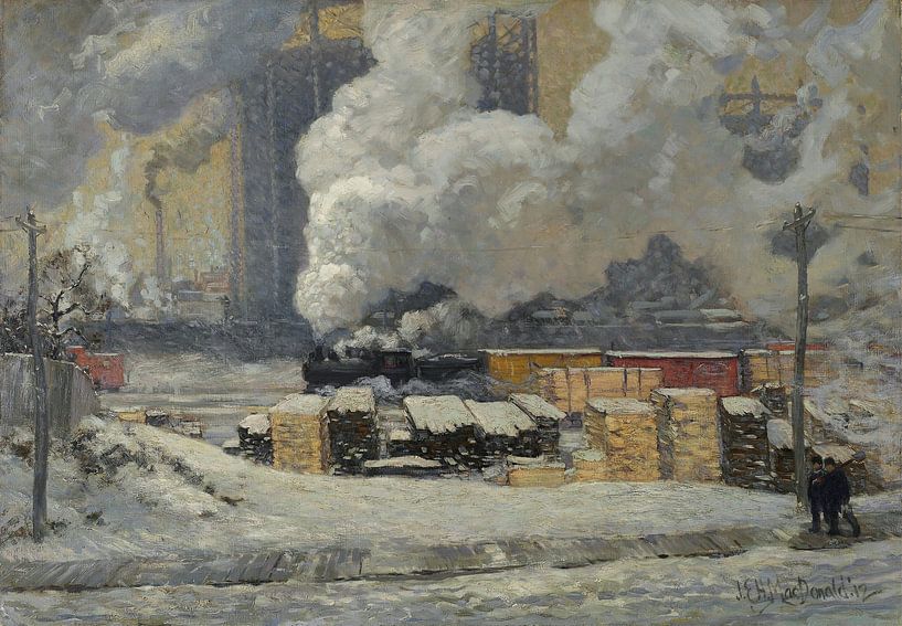 James Edward Hervey MacDonald, Sporen en verkeer, 1912 van Atelier Liesjes