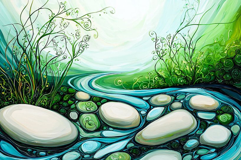 River with stones and nature by Imperial Art House