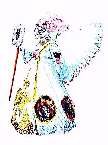 A Venetian carnival costume mixed media art