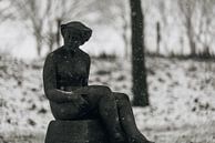 Statue of Veere in the snow by Percy's fotografie thumbnail