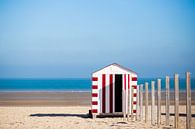 Rotes Strandhaus an der belgischen Küste von Evelien Oerlemans Miniaturansicht