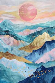 Golden hills - dreamlike landscape by Poster Art Shop