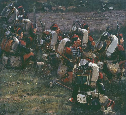 Édouard Detaille, Detachement Grenadiers van de Keizerlijke Garde, deel van het panorama van de Slag bij Rezonville, 16 augustus 1870, 1883