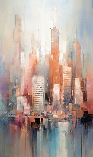 New York abstract in pastel