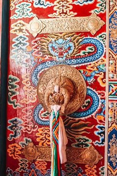 Tibetaanse rode deur met draak