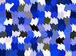 Welt mit Wellen 1 (Blau) von Caroline Lichthart