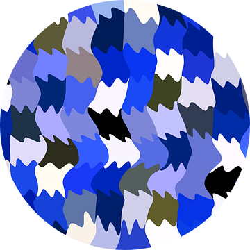 Shakin' Blues (Abstract Golfpatroon in blauw) van Caroline Lichthart