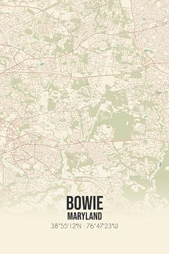 Alte Karte von Bowie (Maryland), USA. von Rezona